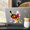 Maryland Flag Chickens Sticker | Kiss-Cut Vinyl Decal | Maryland Agriculture Sticker | Multiple Sizes