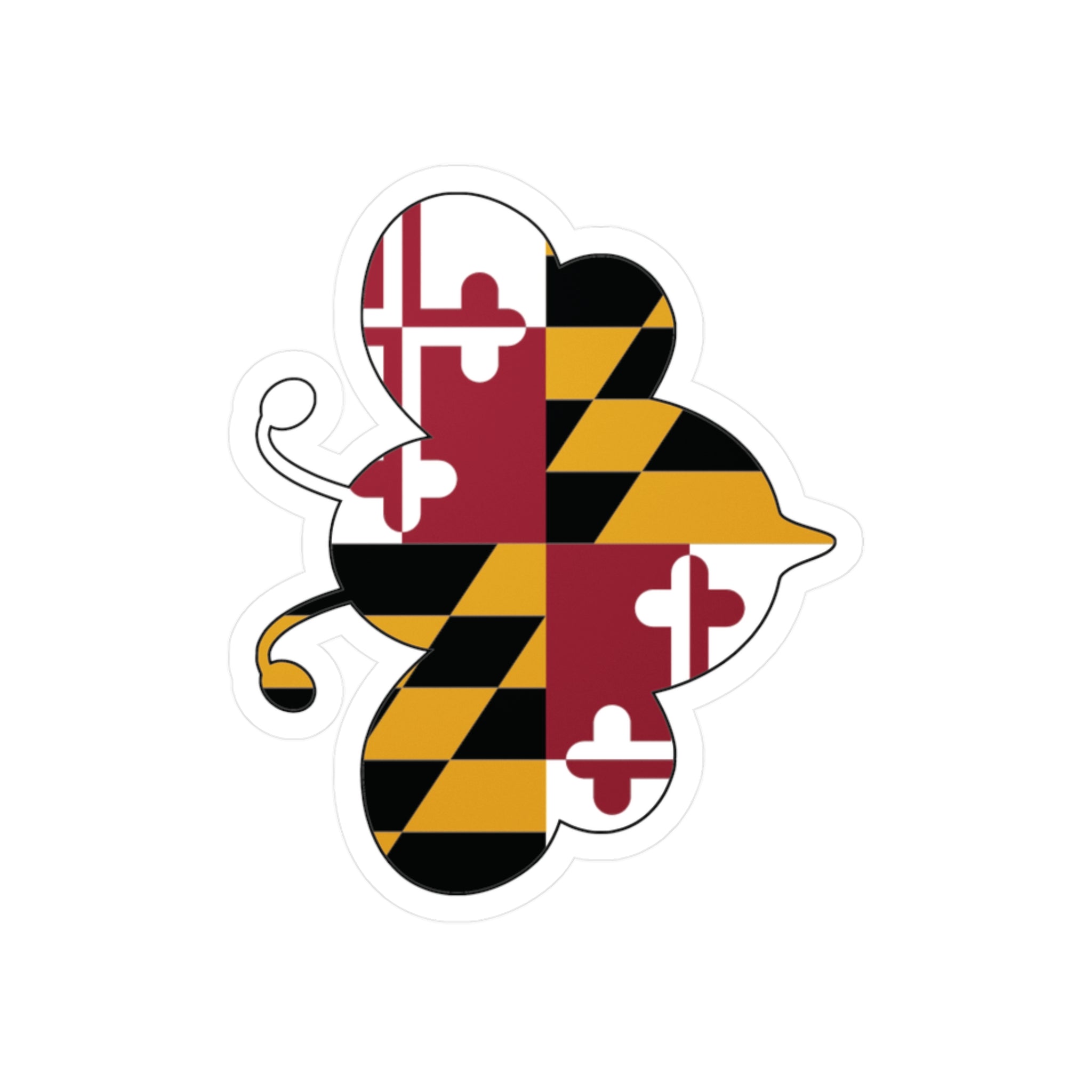 Maryland Flag Bee Sticker | Baltimore Sticker | Kiss-Cut Vinyl Decals | Beekeepers Farmer Sticker | Maryland Flag Gift