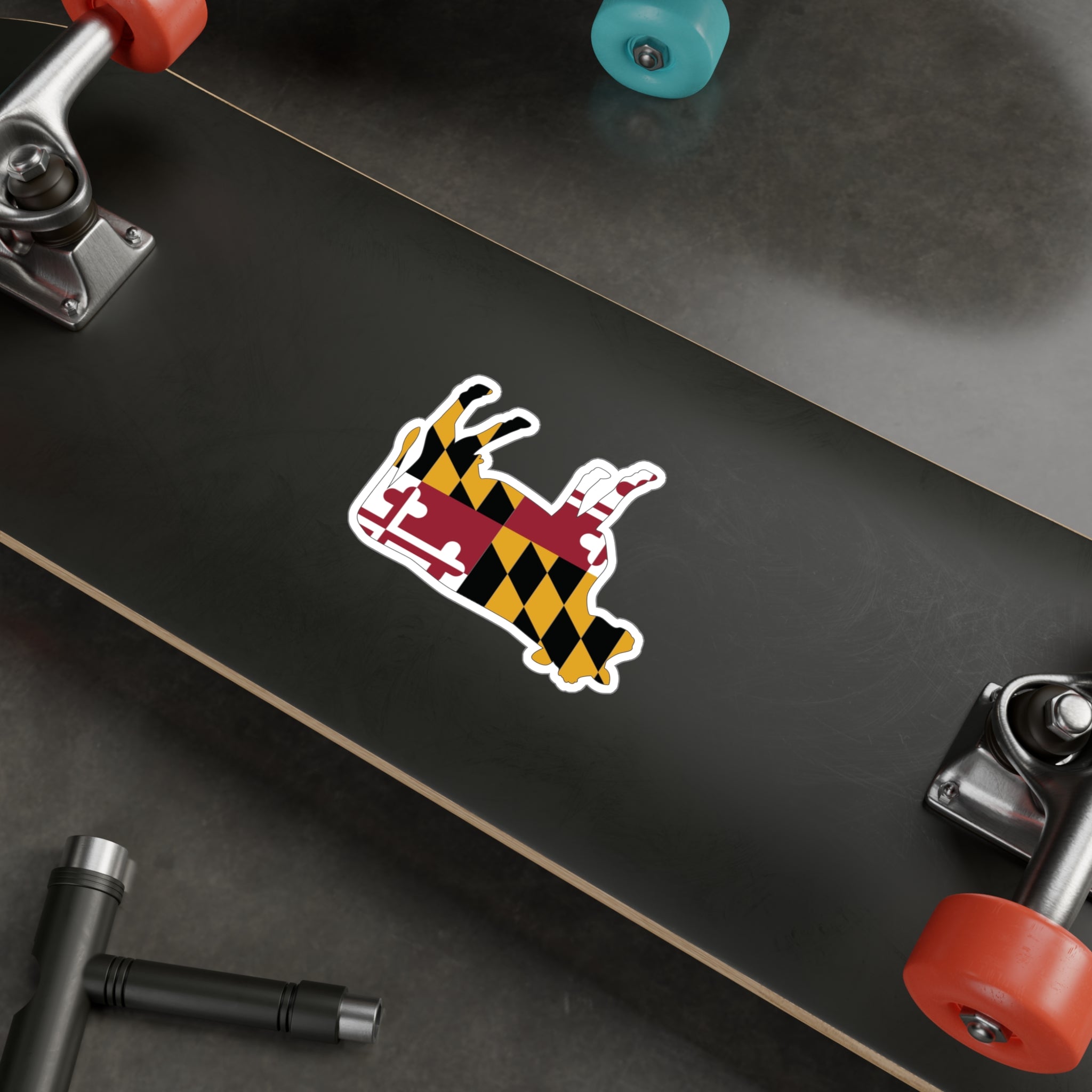 Maryland Cow Sticker | Baltimore Sticker | Kiss-Cut Vinyl Decals | Baltimore Summer | Maryland Farmers Sticker | Maryland Flag Gift