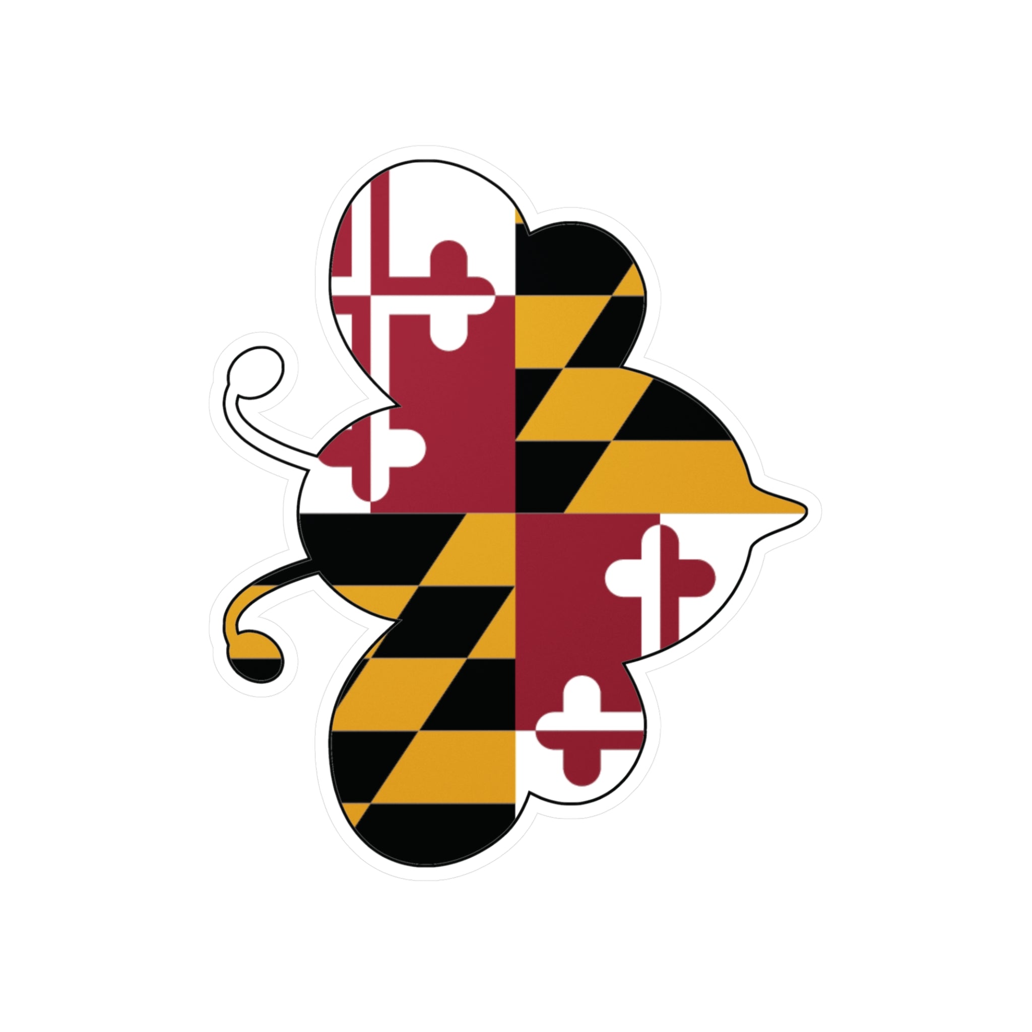 Maryland Flag Bee Sticker | Baltimore Sticker | Kiss-Cut Vinyl Decals | Beekeepers Farmer Sticker | Maryland Flag Gift