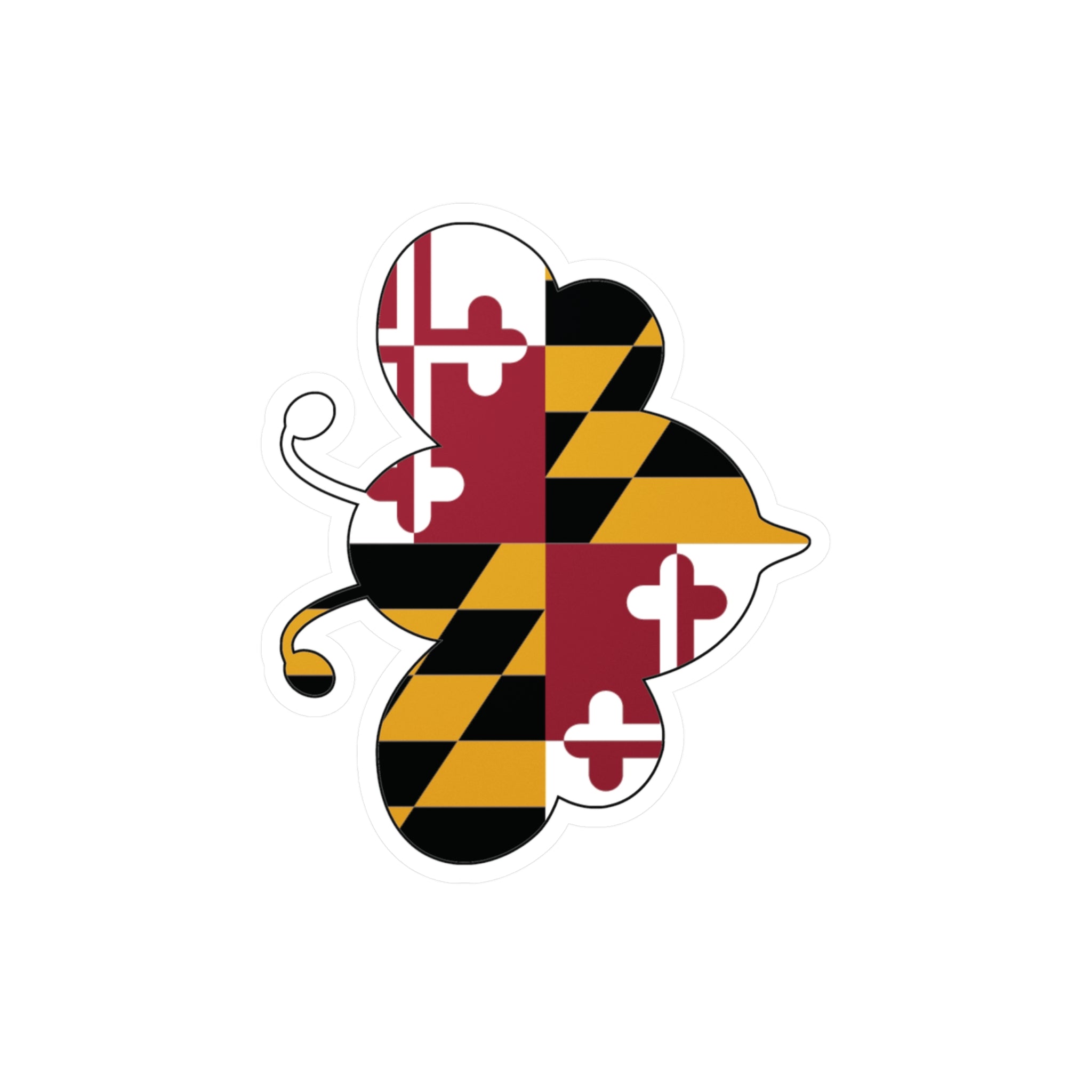 Maryland Flag Bee Sticker | Baltimore Sticker | Kiss-Cut Vinyl Decals | Beekeepers Farmer Sticker | Maryland Flag Gift