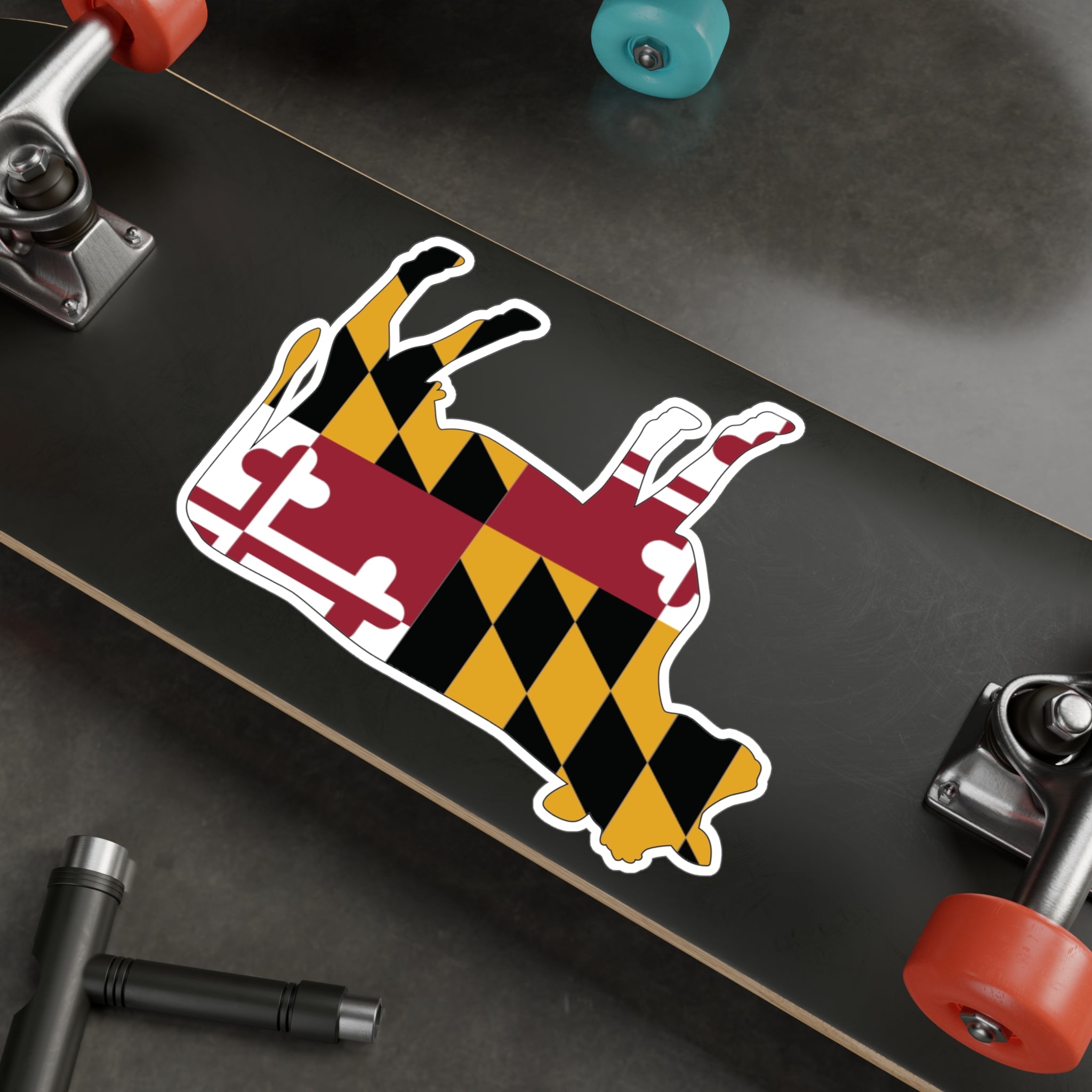 Maryland Cow Sticker | Baltimore Sticker | Kiss-Cut Vinyl Decals | Baltimore Summer | Maryland Farmers Sticker | Maryland Flag Gift