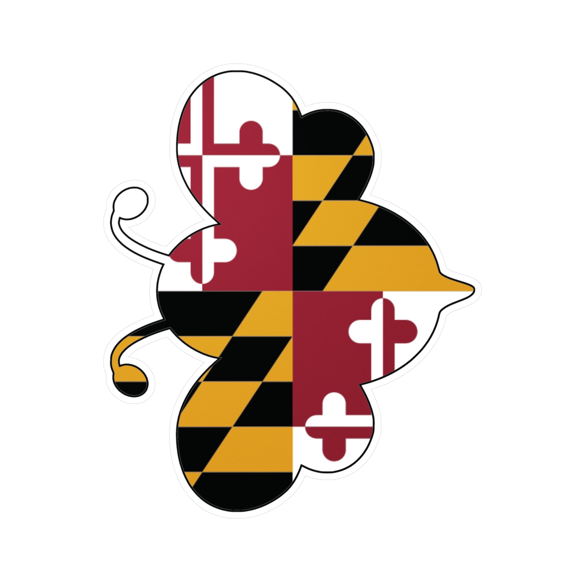 Maryland Flag Bee Sticker | Baltimore Sticker | Kiss-Cut Vinyl Decals | Beekeepers Farmer Sticker | Maryland Flag Gift