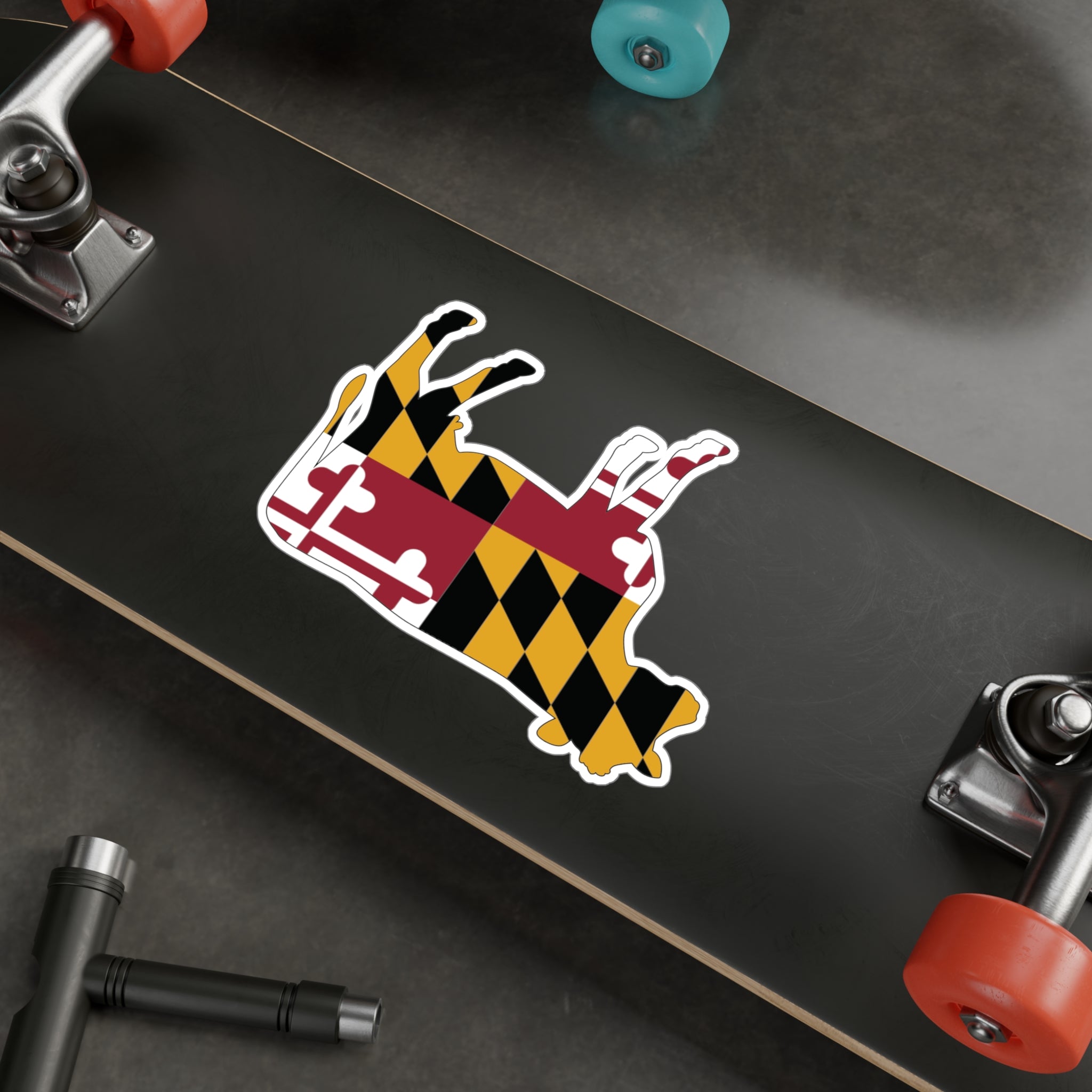 Maryland Cow Sticker | Baltimore Sticker | Kiss-Cut Vinyl Decals | Baltimore Summer | Maryland Farmers Sticker | Maryland Flag Gift