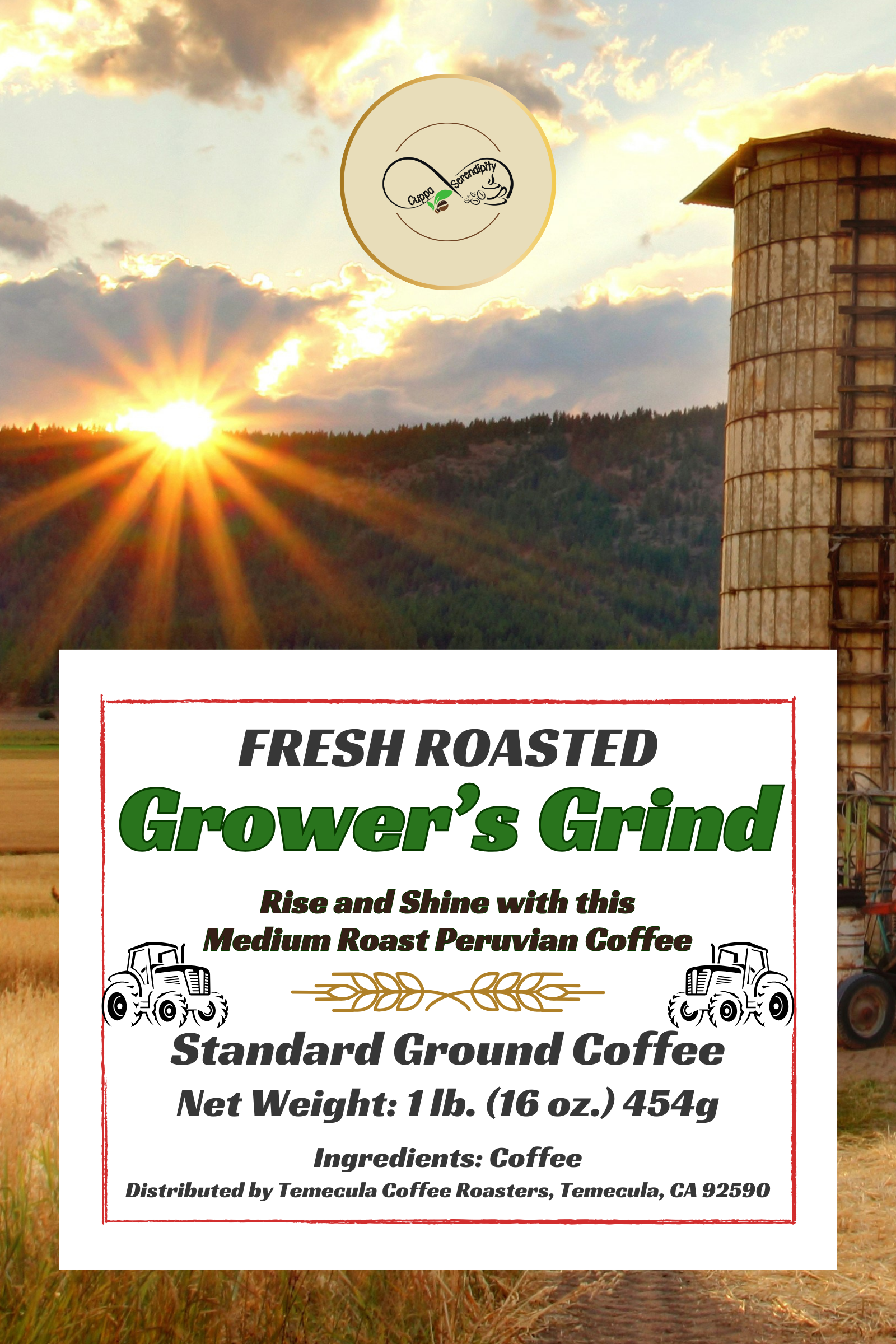 Grower's Grind Coffee | Peruvian Single Origin Fresh Roasted Coffee 1 Pound Bag | FREE SHIPPING