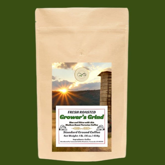 Grower's Grind Coffee | Peruvian Single Origin Fresh Roasted Coffee 1 Pound Bag | FREE SHIPPING