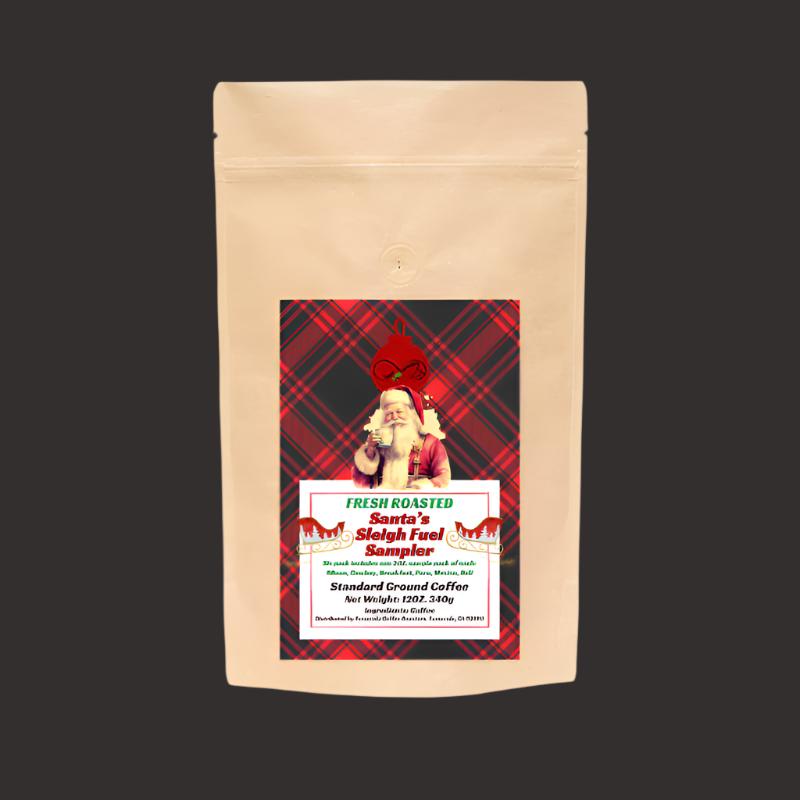 Santa's Sleigh Fuel Coffee | Best Sellers Sample Pack: 6Bean, Cowboy, Breakfast, Peru, Mexico, Bali